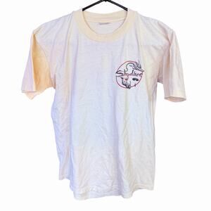 Vtg 80s Tshirt S/S Men's Medium Caledonian Graphics Skydiving Dragon